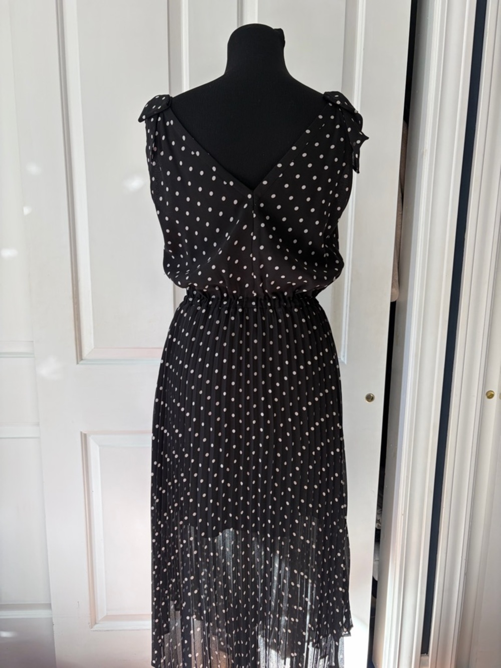 The Kooples Black Polka Dot Maxi Dress Size 1 or Small - Picture 4 of 6